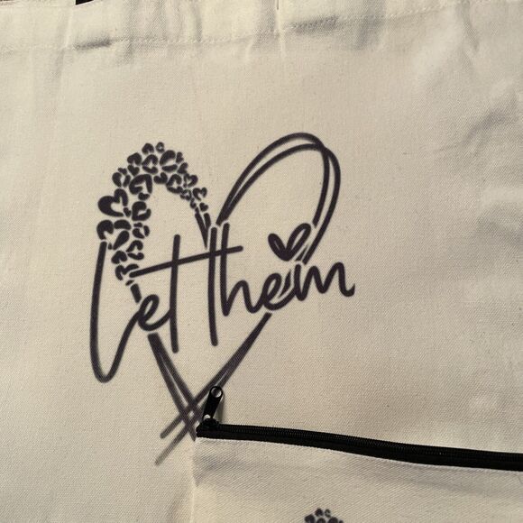 Canvas Tote Bag Shopping Open Top Shoulder Bag 15” Small Bag
“Let Them” - Picture 4 of 5